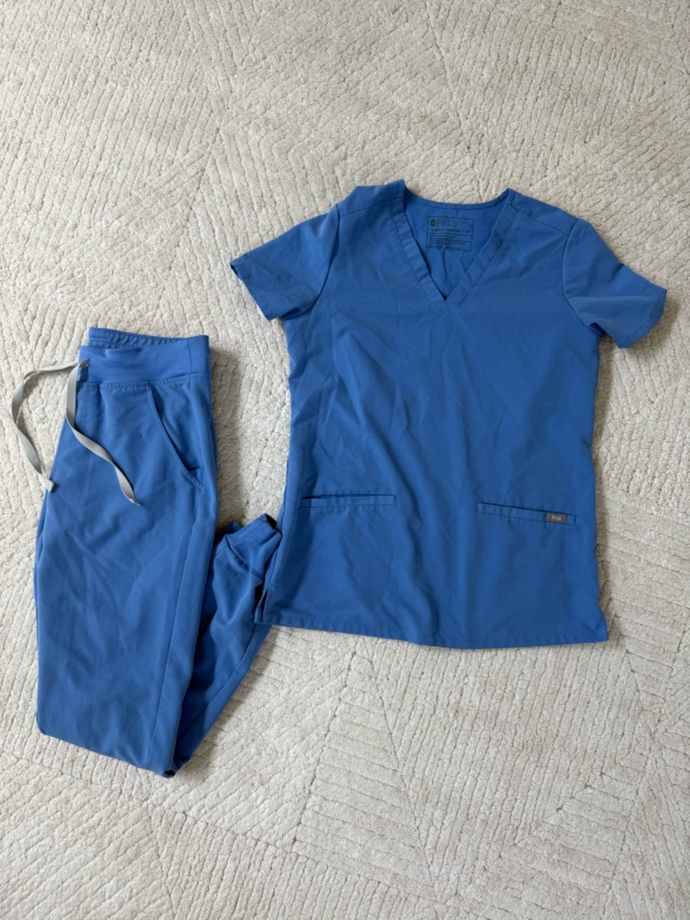 Figs scrub set ceil blue
